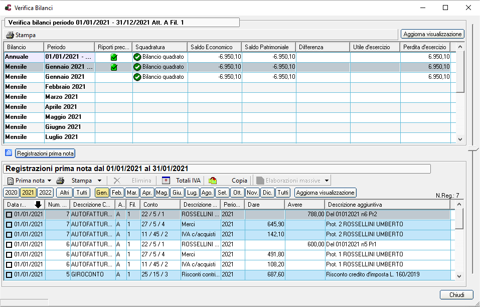 squadratura di bilancio ebridge contabilità