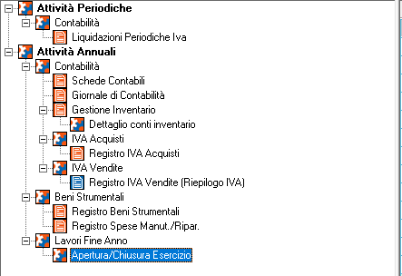apertura chiusura esercizio
